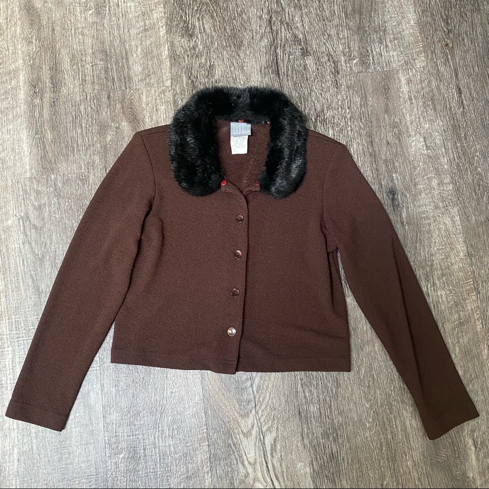 Faux mink cardigan vintage